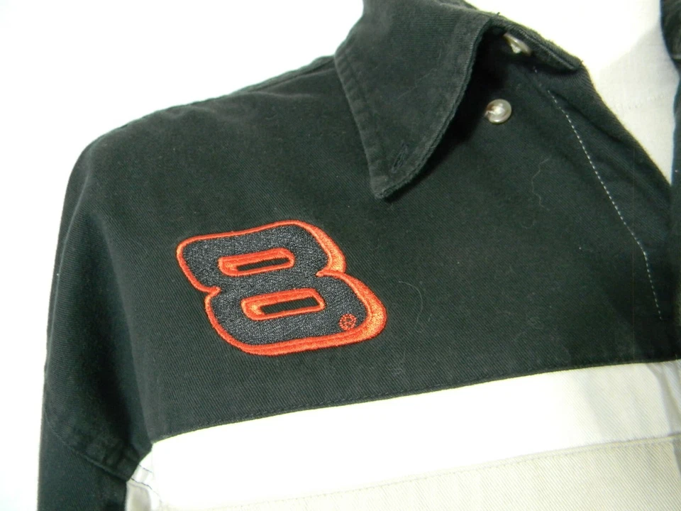 Dale Earnhardt JR. Camisa Hombre XL Extra Grande Manga Larga Tostada Negra NASCAR Foto 4 de 4