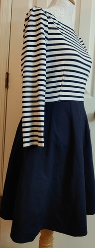 Kate Spade Space Stripe Selma Dress Navy White Striped Size 14 NEW $348 Tag - Picture 4 of 10