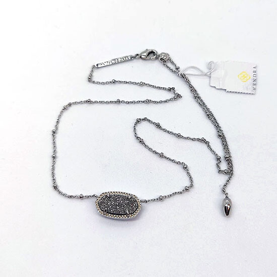 Kendra Scott Elisa Satellite Silver Pendant Necklace In Platinum