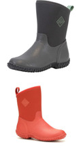 MUCK WOMEN'S MUCKSTER II MID NEOPRENE WATERPROOF BOOTS GRAY PRINT, ORANGE WM2