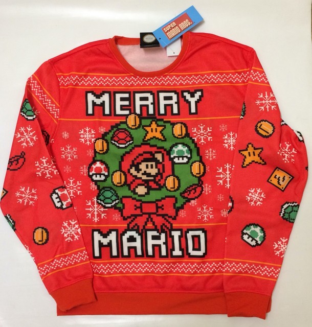 BNWT Nintendo Super Mario Bros. Merry Mario Holiday Men's Ugly Sweater Sz XL | eBay