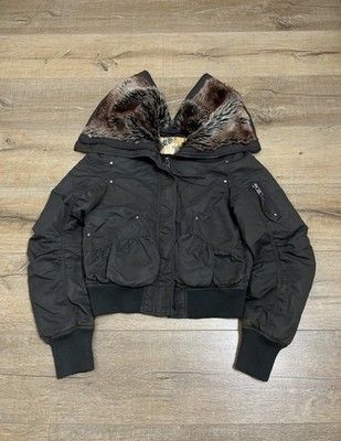 Japanese If Six Was Nine Style Zip Fur Bomber Jacket 90s Size S