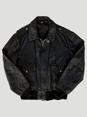 Schott NYC Lederjacke Herren Vintage A2 Flight Distressed Schwarz M