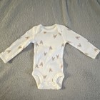 Carter's Preemie Cotton Bodysuit Long Sleeve Chicken Print Snap White — photo 1
