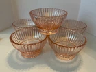 6 Vintage 1936 Anchor Hocking Pink Depression Glass Queen Mary Footed Sherbets