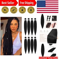 8 Pack Pre-Stretched 30 Inch Yaki Braiding Hair - Soft, Lightweight Extensions