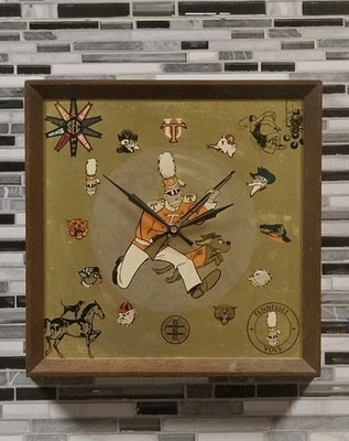 Rare Vintage 1970 University of Tenneessee RockyTop  wall clock  Vols!