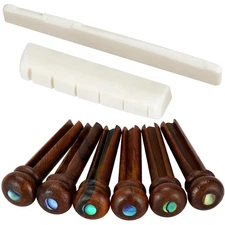 6 String Acoustic Guitar Bone Bridge Saddle and Nut and 6pcs Rosewood Guitar ...
