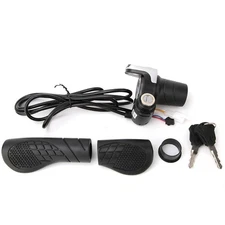 36V E-bike Twist Grip Throttle with LCD Display and Key Lock, Universal Fit,