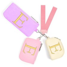 Mini Zip Around Keychain Wristlet Wallets for Women and Girls: Three Coin Pur...