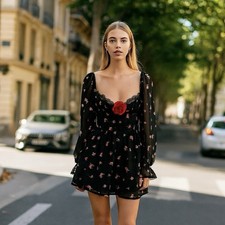 For love and lemons wren floral embroidered long sleeves dress Dec Sale