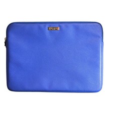 Kate Spade Cobalt Blue Saffiano Laptop Sleeve Case Gold Logo 13"x9.5"
