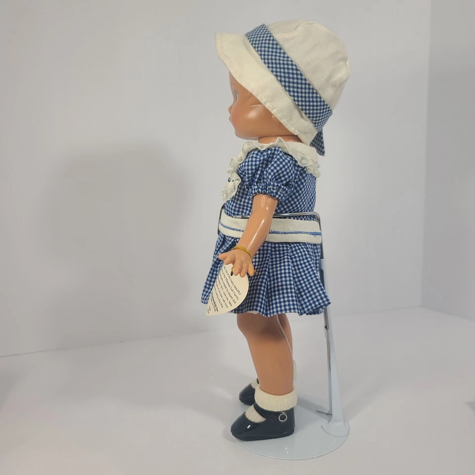 1933 REPLICA Vintage 1996 Effanbee Patsy Doll 12" Blue Gingham Clothes Mini Doll - Image 4 of 4