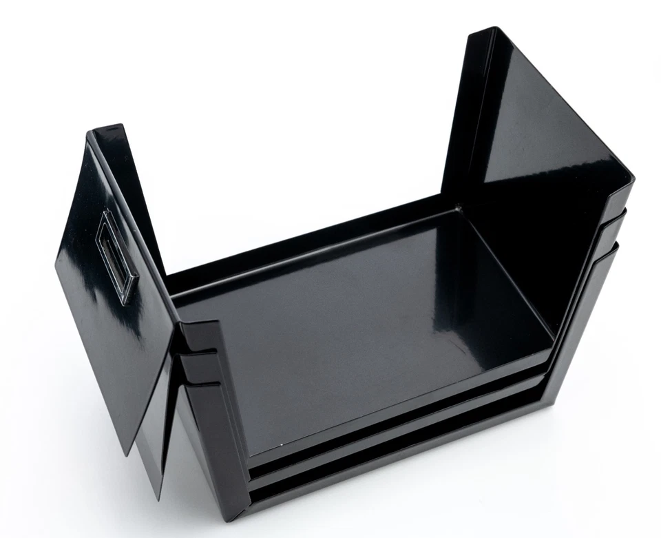 Lot of 3 Black Ikea Nesting Metal CD Bin Box 1999 200.314.72 15540 RARE Used - Image 4 of 4