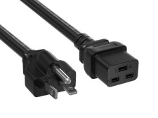 6ft NEMA 6-20P to C19 Heavy Duty Power Cord, 12 AWG, 20A/250V, SJT, Black