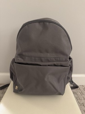 BÉIS Gray Canvas Backpack Adjustable Straps Zippered Pocket Unisex