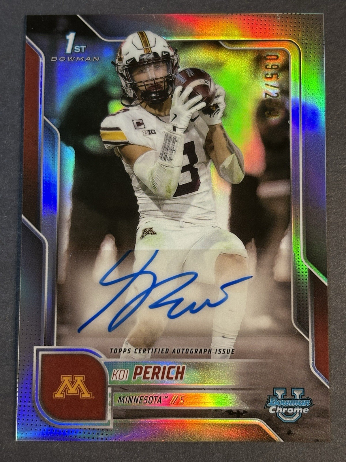 Koi Perich 2025 Bowman U Chrome 1st Refractor Auto /299 Oregon Ducks
