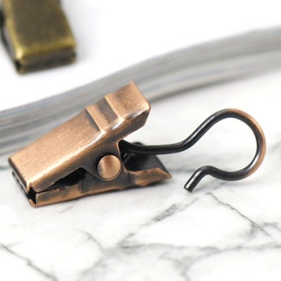 60 PCS Curtain Clips with Hooks for Drapes Accessories Rod Clamp