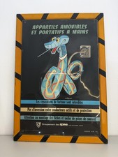 Affiche Vintage Prévention APAVE Serpent encadré Industriel 