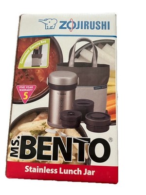 Ms. Bento Zojirushi Stainless Lunch Jar w/ Bag Hot or Cold Storage SL-NCE09 New