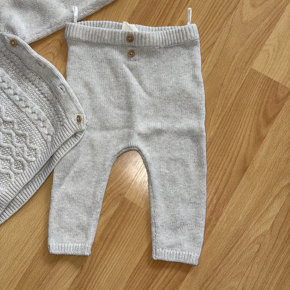 C&A Strickset Set Hose Pullover Gr. 68 grau Warm Pulli Baby Wickelpulli Winter  - Bild 3 von 4