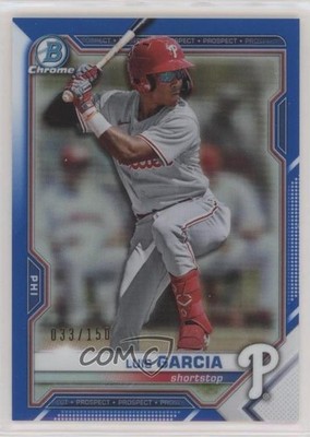 2021 Bowman Chrome Prospects Blue Refractor 33/150 Luis Garcia #BCP-79 pe8