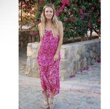 SHOW ME YOUR MUMU Turlington Maxi Dress in Pomegranate Punch Womens Small
