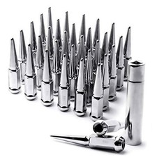  Wheel Spike Lug Nuts, 32 PCS Chrome M14x1.5 Chrome Spike Lug Nuts (Pack of 32)