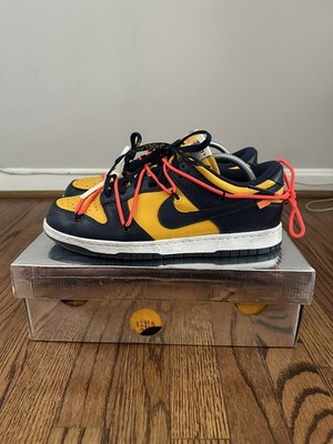 Nike Dunk Low x Off-White Michigan University Gold Size 10.5 (CT0856-700) 2019