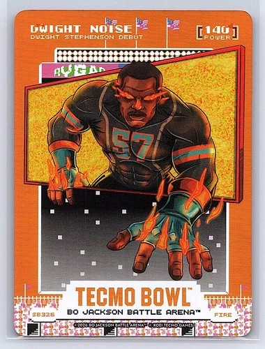 2026 Bo Jackson Battle Arena Tecmo Bowl DWIGHT NOISE Orange Fire DEBUT