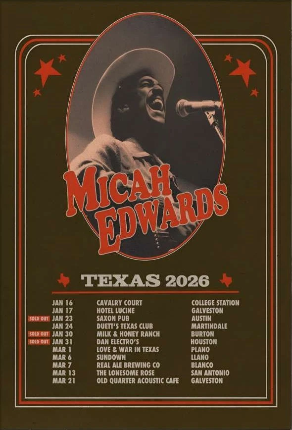 Micah Edwards Texas Tour 2026 Poster