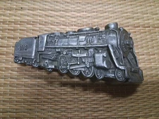 Vintage 1978 Belt Buckle Train USA Bergamot Brass Works 1002 Locomotive Railroad