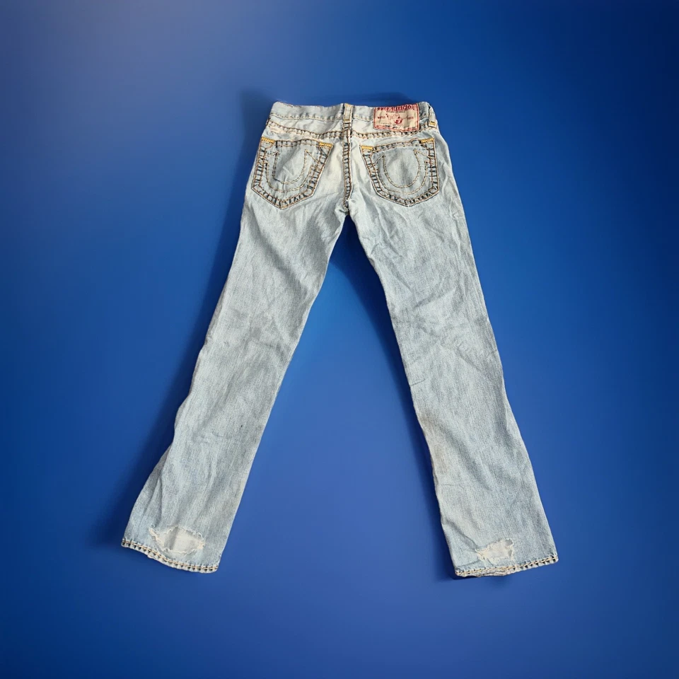 Vintage True Religion Brand Jeans Size 31 Bobby Super T Distressed World Tour - Image 3 of 4