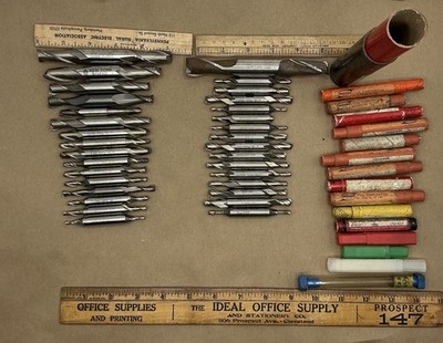 Vintage 30+ HSS End Mill Lot Double Ended Mostly Made in the USA
