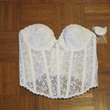VINTAGE Frederick's Of Hollywood Lace Corset 7803 White SZ 36C NWT