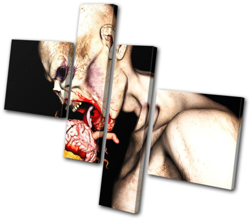 Illustration Zombie Brain Cone  MULTI CANVAS WALL ART Picture Print VA - Picture 1 of 1