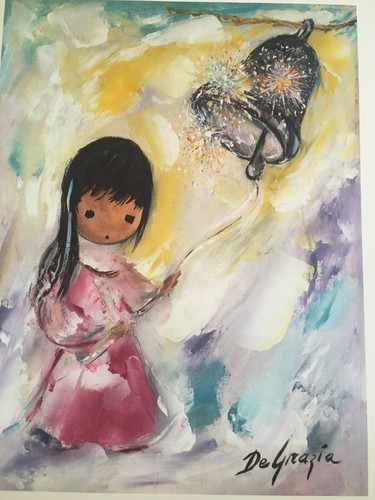 Bell of Hope DeGrazia La Campana De Esperanza print 12x9 Nursery Girls Room - Picture 3 of 7