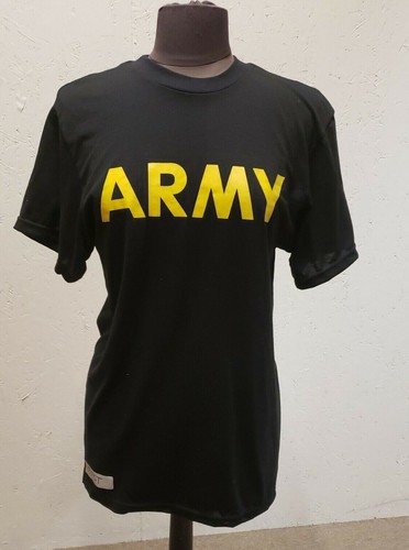 USGI schwarz Armee körperliche Fitness Uniform APFU PT kurzärmliges T-Shirt Small  - Bild 1 von 5