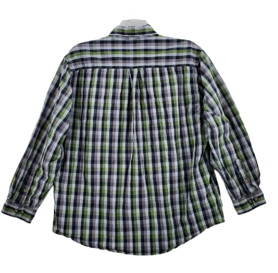 Camisa de Colección Carhartt Para Hombres XL Cuadros Verde Negro Gris Con Botones Mangas Largas Foto 4 de 4