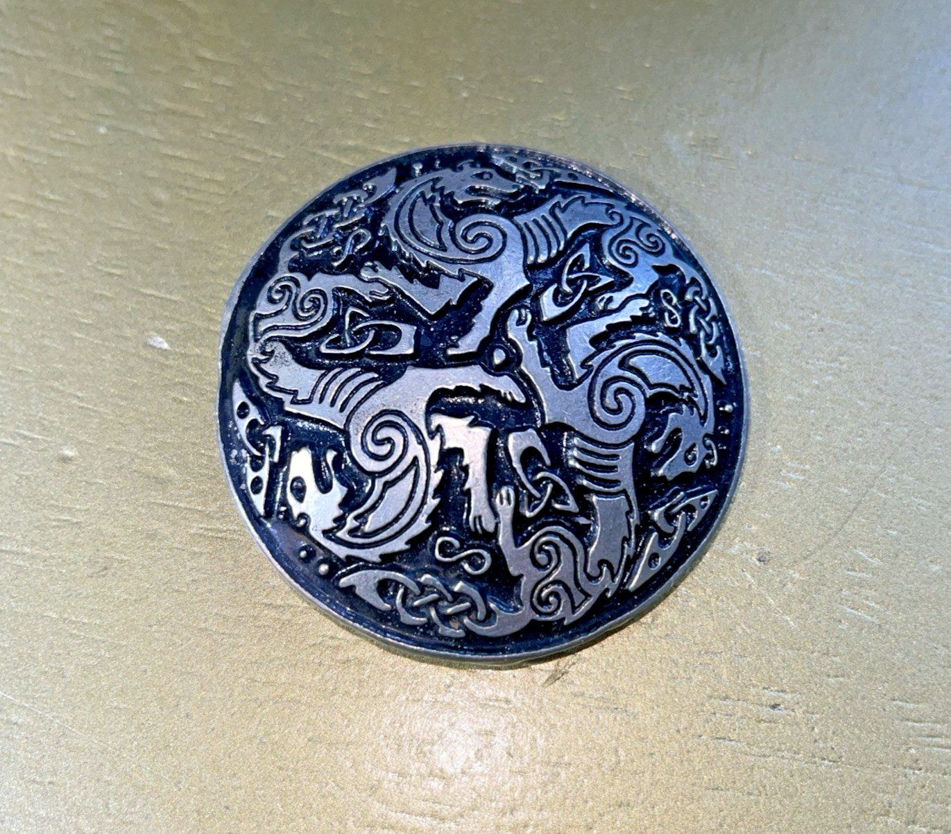 Celtic Wolf Brooch - image 1