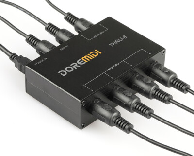 DOREMIDI THRU-6 MIDI Box 16 Channels 6 Output 1 Input 5 Pin MIDI Interface