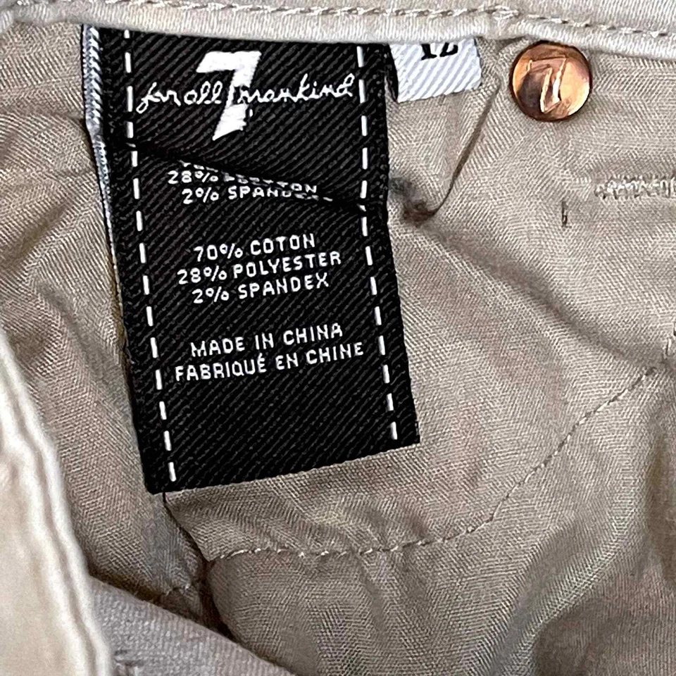 Falda 7FAM Niñas Talla 12 Tostada Elastizada Mezcla de Algodón Pull On 26" Cintura Juvenil Foto 4 de 4