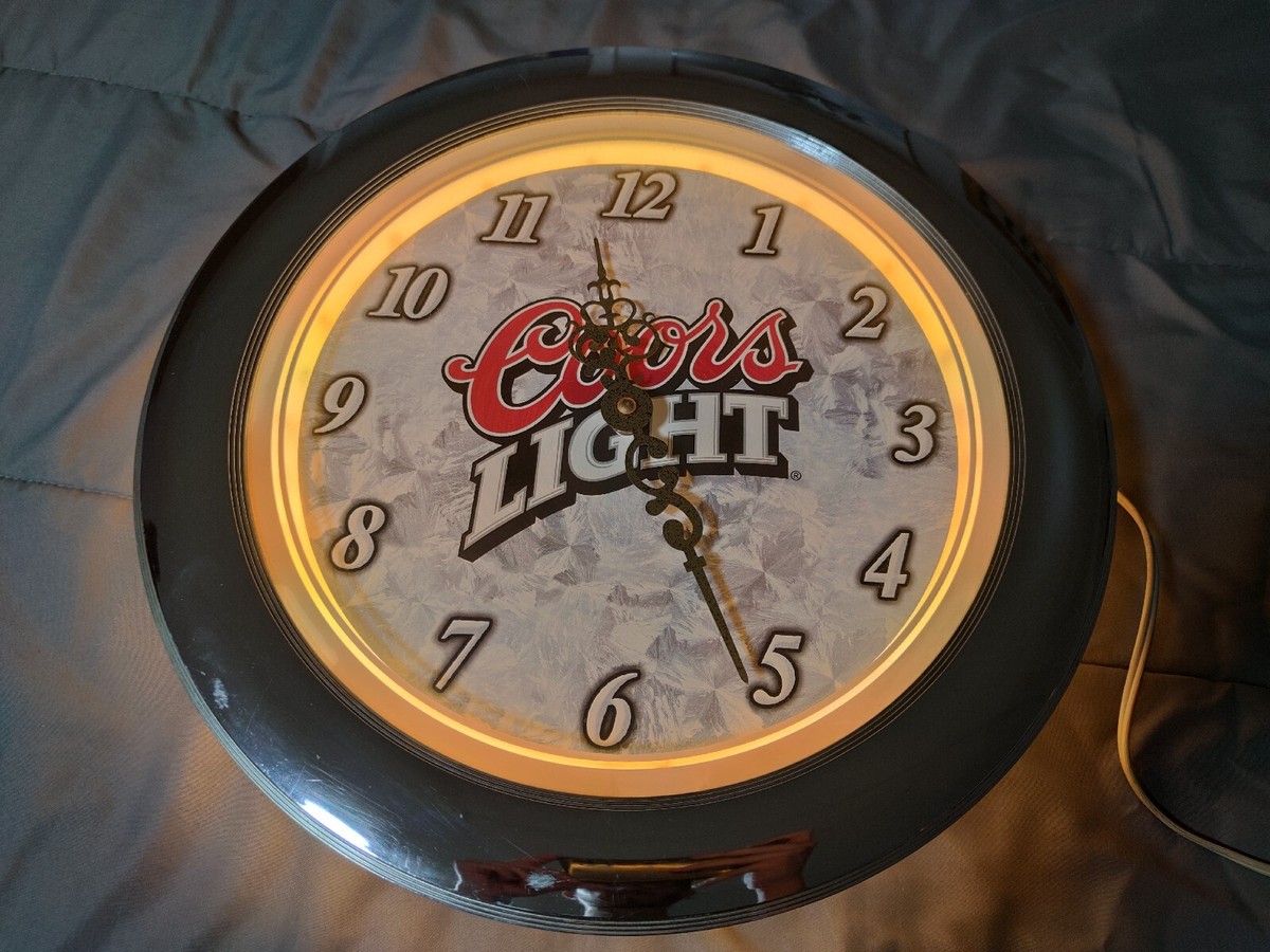 Coors Light クアーズ ネオンクロック　壁掛け時計　　インテリア Vintage Coors Light Beer Wall Clock W/ Light Man Cave Garage Bar