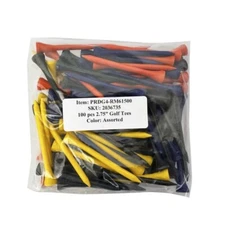 2-3/4" Multi-Color Golf Tees - 100 Pack