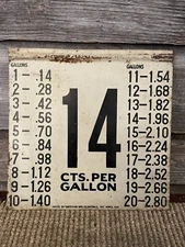 Vintage Gas Pump Price Box Sign Double Sided Clear Vision Price Sign