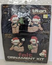 Titan Needlecraft Felt Bears Ornament Kit Christmas 245 Teddy 1983 set 4
