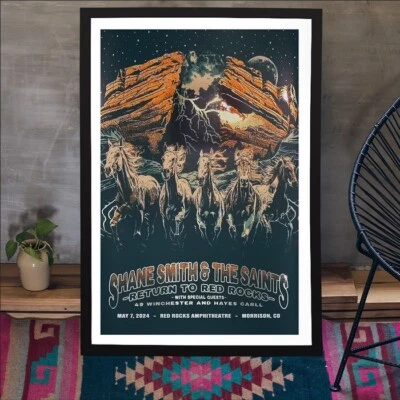 Shane Smith & The Saints May 7, 2024 Red Rocks Amphitheatre Morrison, CO Poster