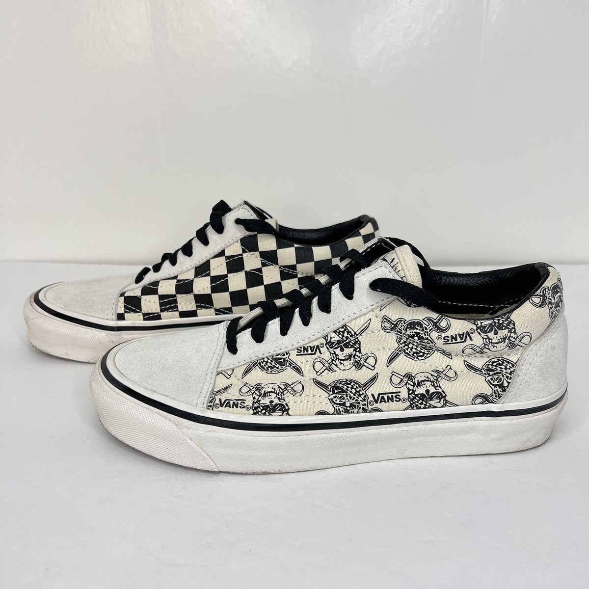 Vans Off The Wall Pirate Skulls Checkered Shoes Mens 6