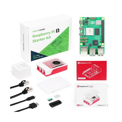 Seeed Studio Raspberry Pi 5 Starter Kit - 4GB RAM, Official Pi 5 case with Ac...
