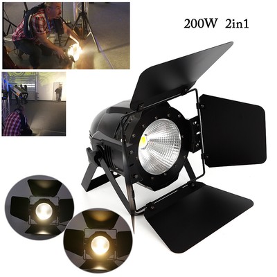 Stage Light With Barn Doors Cob Led Spotlights Warm & Cold White Par Light 200w